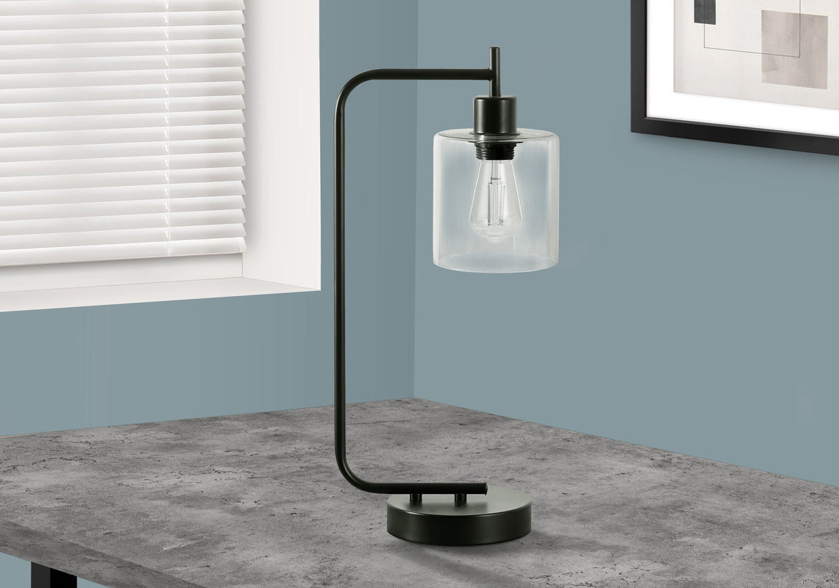 Lighting, Table Lamp, USB Port Included, Glass Shade, Modern - Black by Couch.com