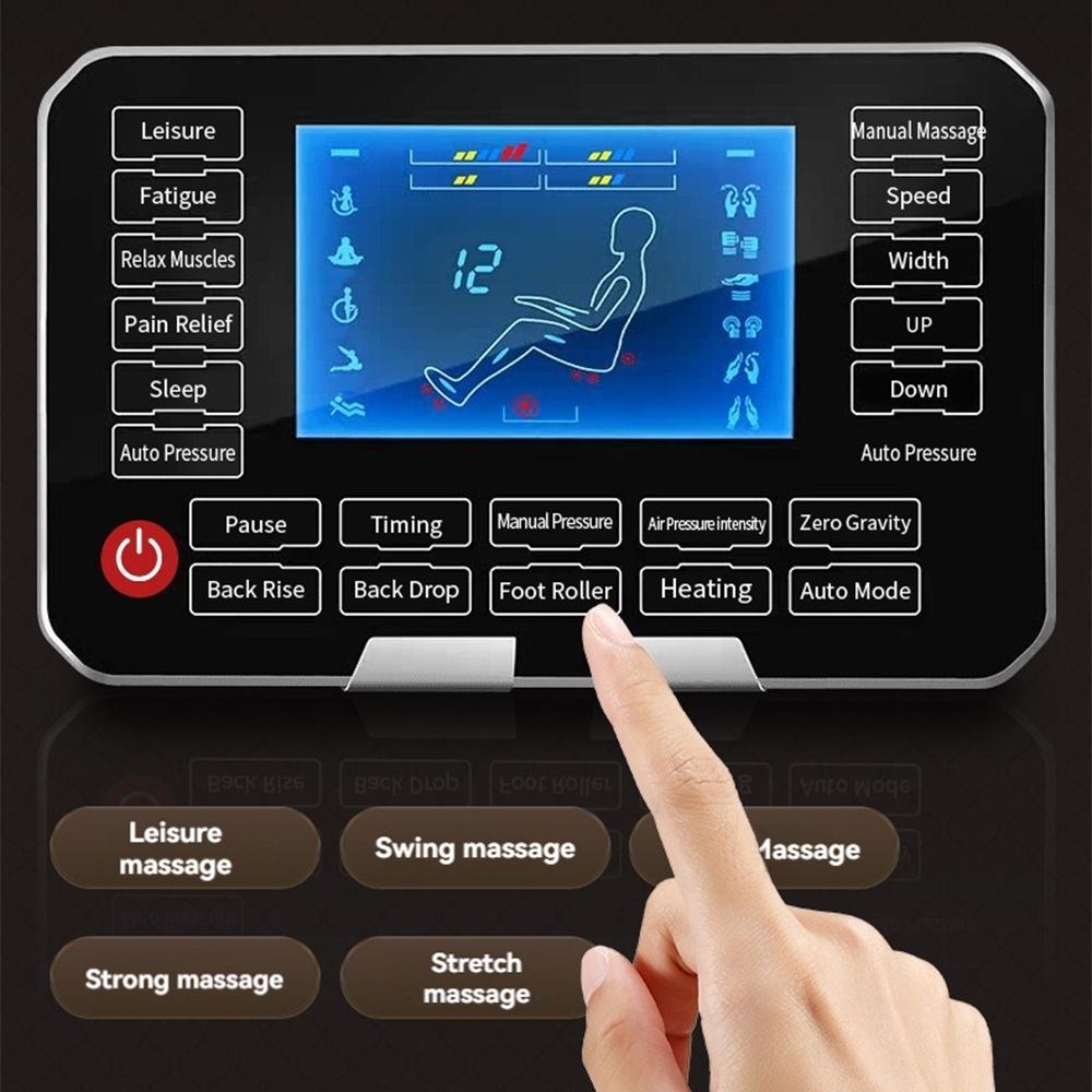 4D Massage Chair, Full Body Recliner Zero Gravity With Sl Track, Wireless Charging, Automatic Body Scan, Human Touch, Heating Bluetooth, Foot Rollers, Airbags & Extendable Footrest Black by Couch.com
