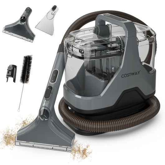 600W Upholstery Cleaner Machine with 15Kpa Powerful Suction and Versatile Attachments-Gray