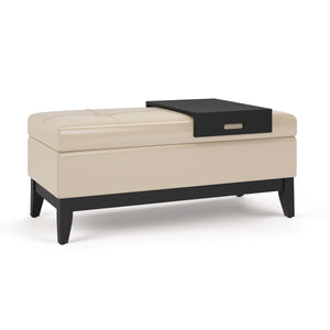 Oregon - Contemporary Storage Ottoman Bench With Tray by Couch.com