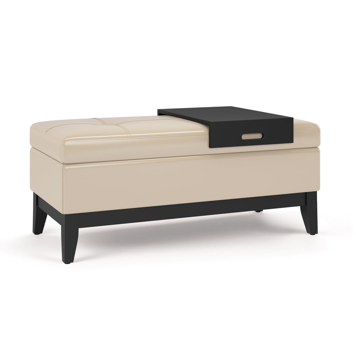 Oregon - Contemporary Storage Ottoman Bench With Tray by Couch.com