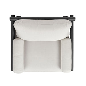 Zara - Dowel Frame Bolster Patio Deep Seating Armchair, Axroma Olefin - Wheat Beige by Couch.com