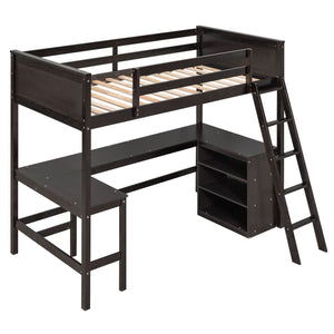Loft Bed With Shelves With Desk by Couch.com