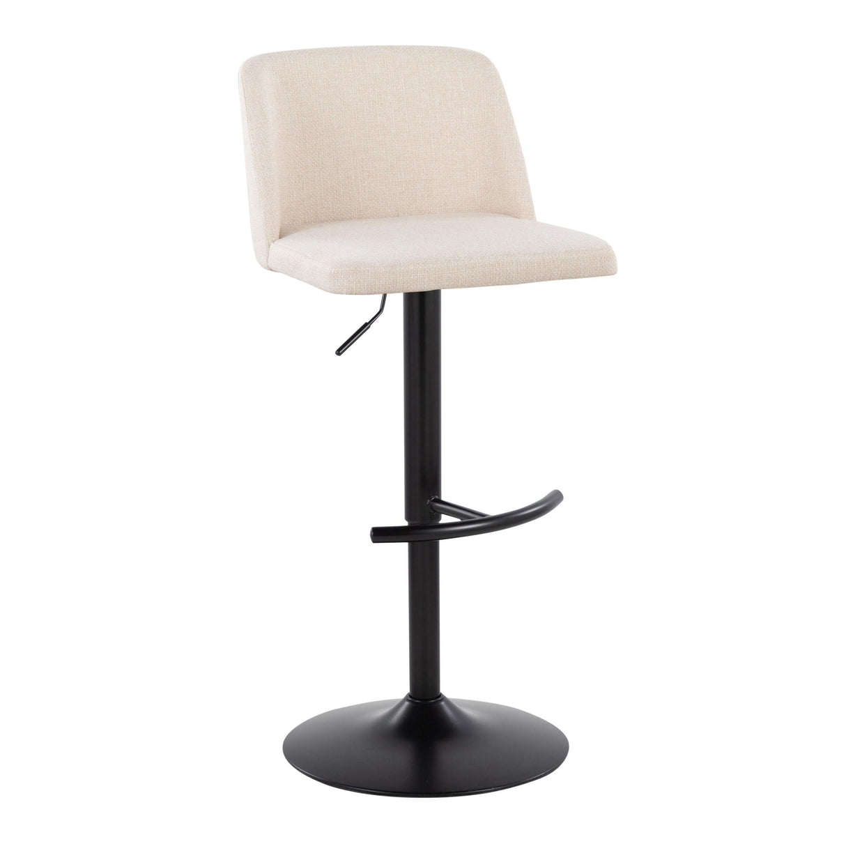Toriano - Contemporary Adjustable Bar Stool With Rounded T Footrest (Set of 2) by Couch.com