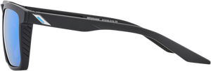 100% Renshaw Sunglasses - Matte Black - HiPER Blue Mirror 60021-00001