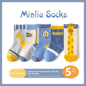 Autumn And Winter Cartoon Dinosaur Mid-calf Cotton Warm Sports Boys' Socks