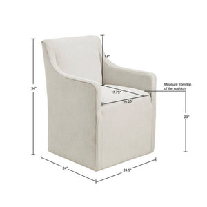 Traditional Upholstered Skirted Dining Arm Chair by Couch.com