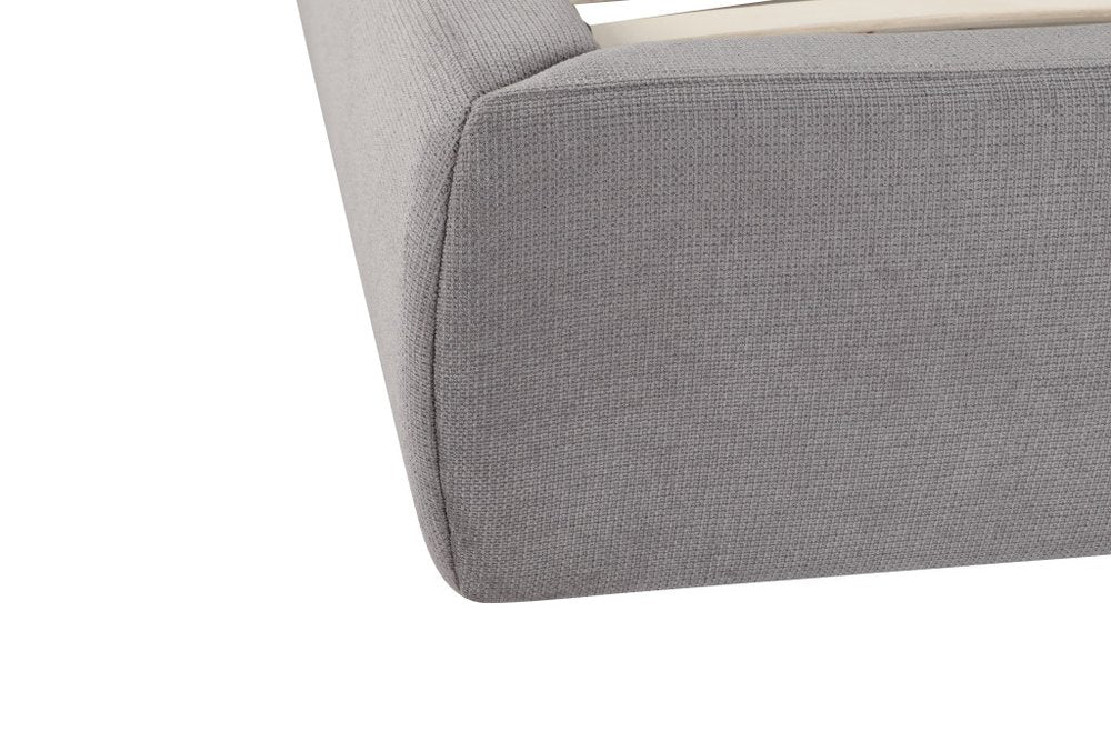 Gray Tufted Linen Blend Upholstered Queen Bed Frame