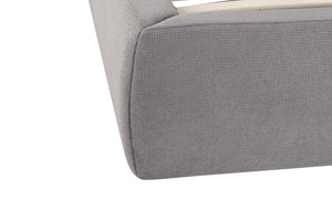 Gray Tufted Linen Blend Upholstered Queen Bed Frame