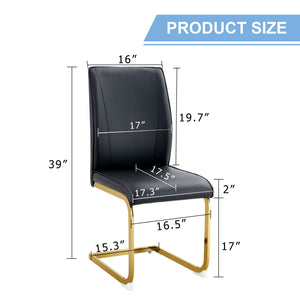 Luxurious And Minimalist Chair Covers, 2 High Elasticity Dining Chairs Arched Legs - Black / Gold by Couch.com