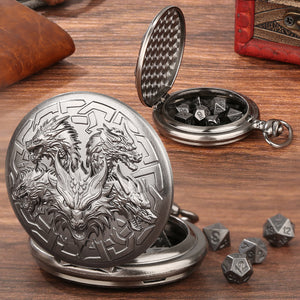 Retro Creative Pocket Watch Shaped Tabletop Game Dice Set -7PCS Metal Polyhedral Dice, Steampunk Style Portable DND Dice Set, Exquisite Metal Craftsmanship, Adding Unique Charm To Tabletop Games