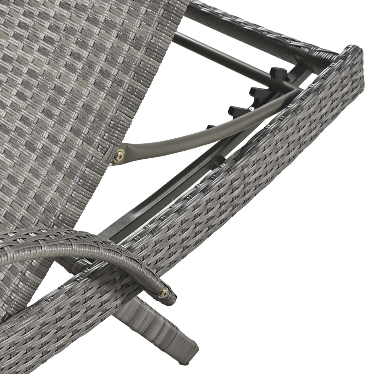 K&K 80" Outdoor Wicker Chaise Lounge Chairs Set of 2
