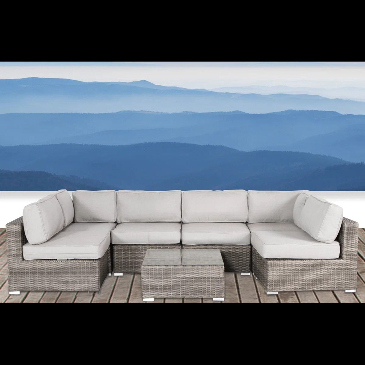 Seating Set With Cushions Handcrafted Wicker Design