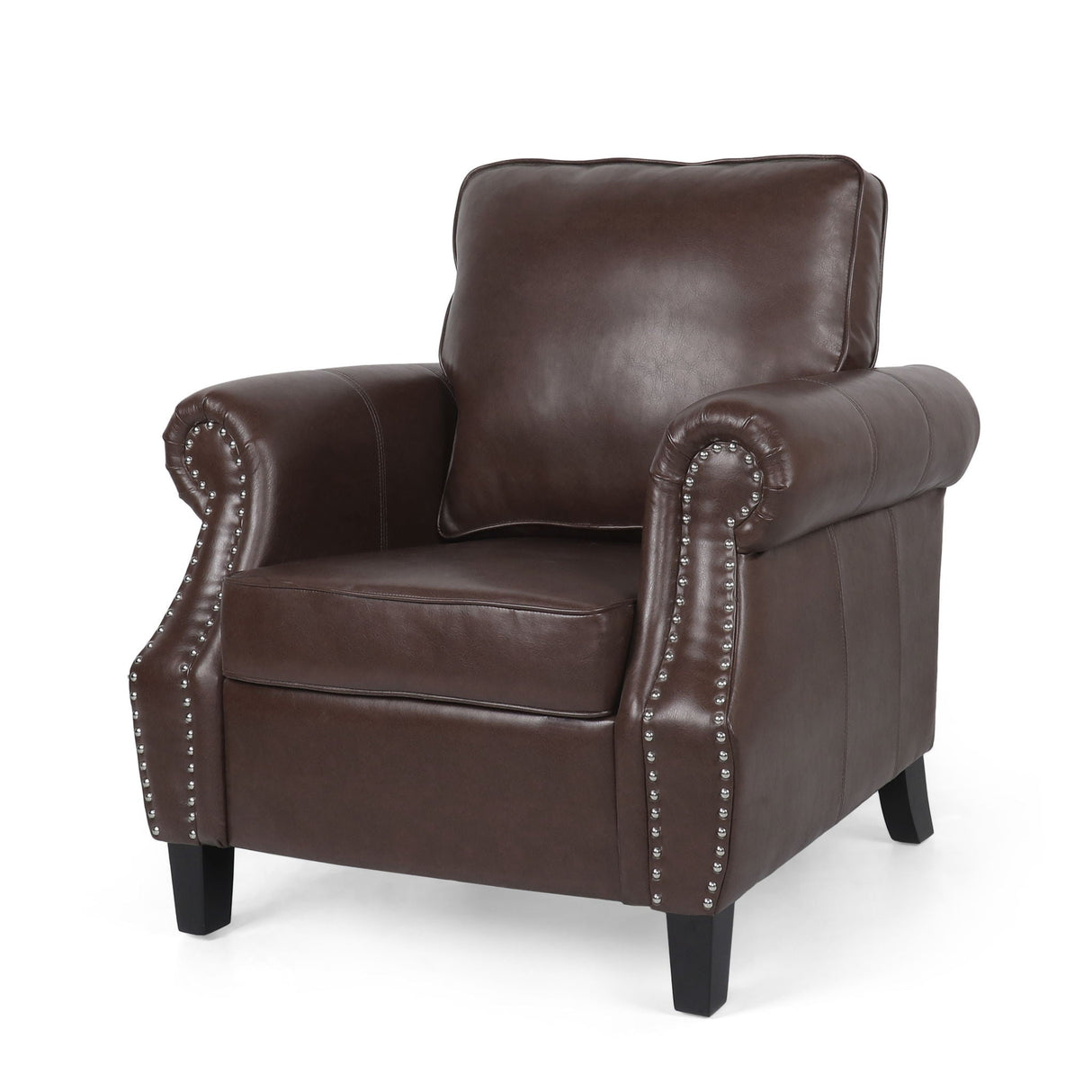 Contemporary Club Chair With Nailhead Trim And Rolled Armrests by Couch.com