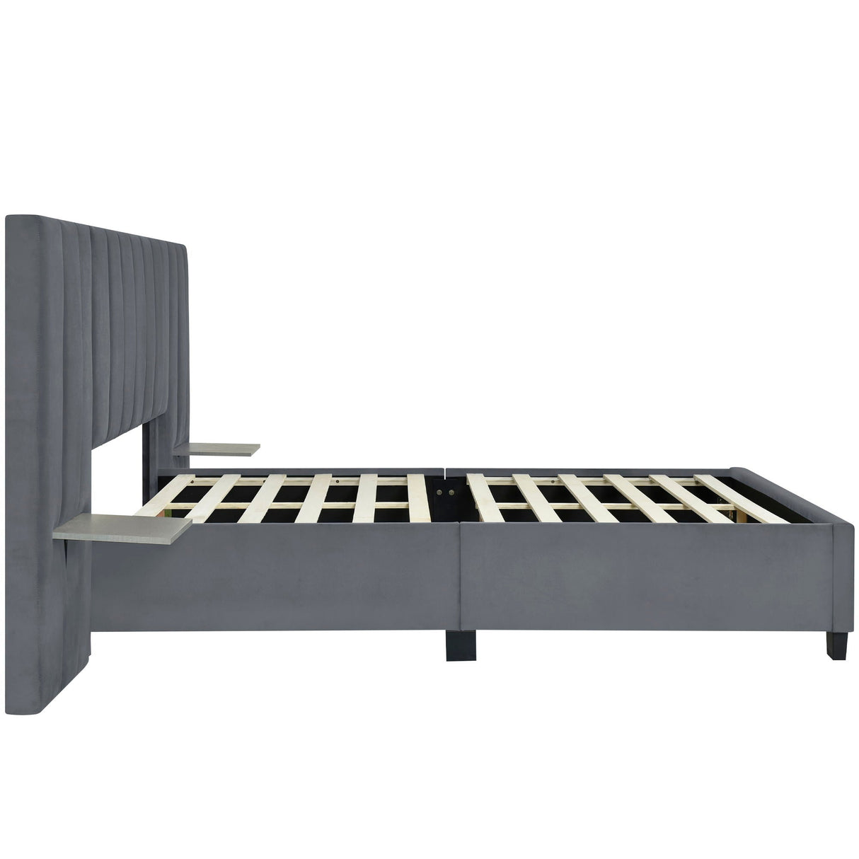 Upholstered Platform Bed With Big Headboard by Couch.com