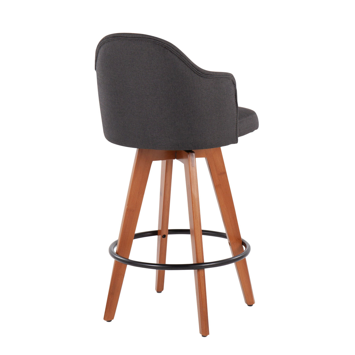 Ahoy - Contemporary Fixed Height Counter Stool With Bamboo Round Footrest (Set of 2) by Couch.com