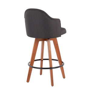 Ahoy - Contemporary Fixed Height Counter Stool With Bamboo Round Footrest (Set of 2) by Couch.com