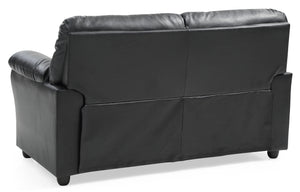 Chic Padded Love Seat For Modern Living - Black by Couch.com