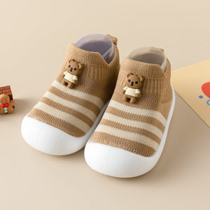 Casual Simple Soft Bottom Non-slip Cartoon Striped Toddler Shoes