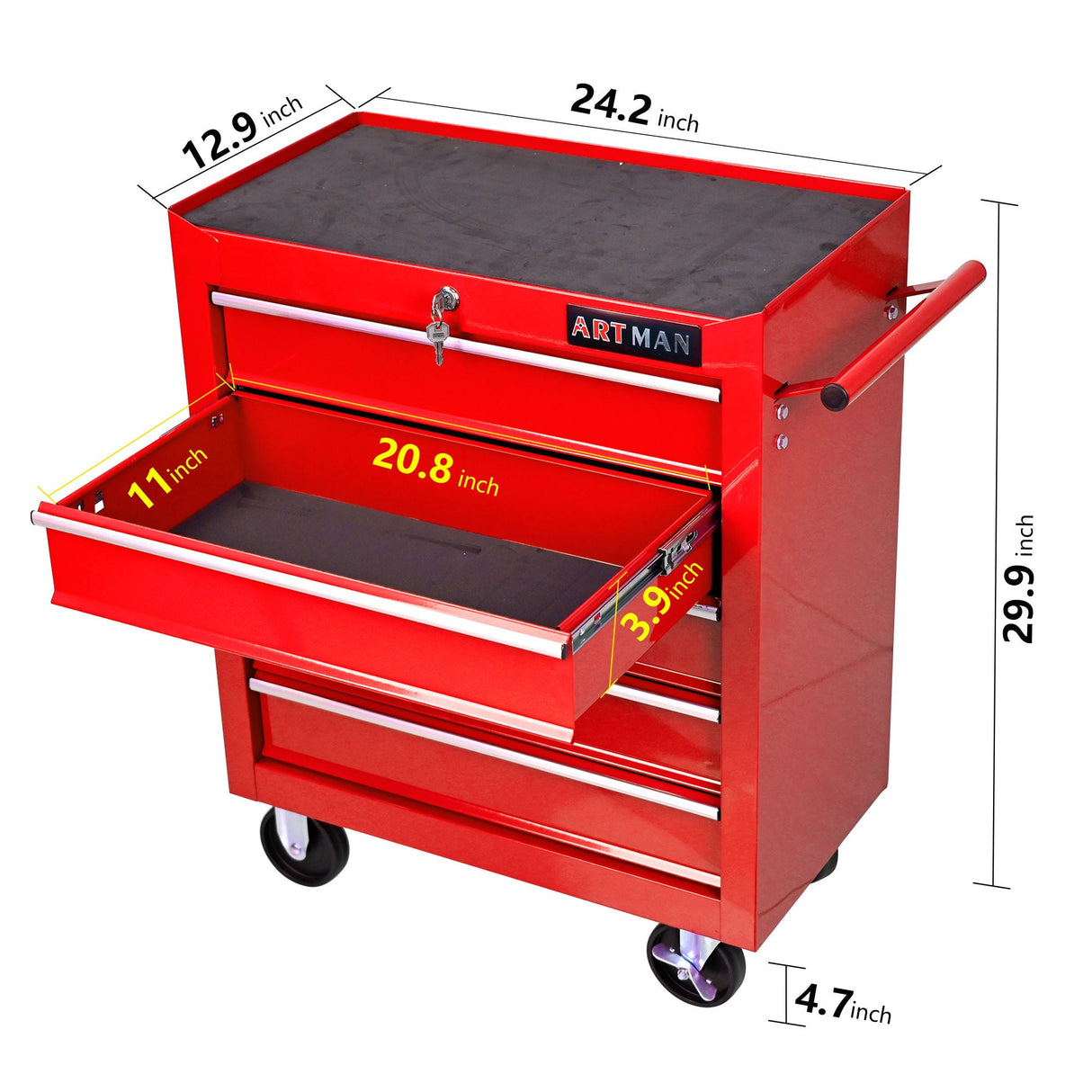 Multifunctional Tool Cart With Wheels And Drawers by Couch.com