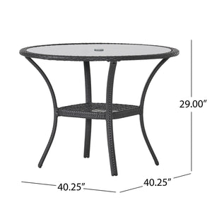 Bistro Table With Iron Frame And Glass Top - Gray by Couch.com