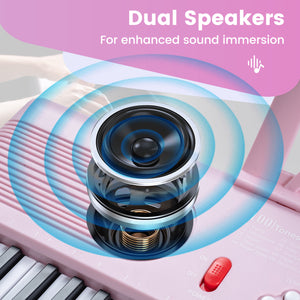 61 Key Electric Portable Digital Keyboard Piano for Beginner-Pink