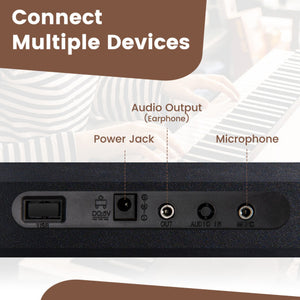 61 Key Electric Portable Digital Keyboard Piano for Beginner-Black