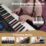 61-Key Portable Electronic Keyboard Piano with Stand and Stool