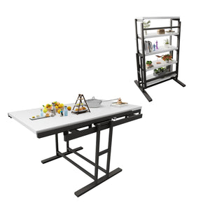 Solid Mahogany Wood Multifunction Convertible Dining Table, Free Switch Space Saving Table Shelf For Home And Studio by Couch.com