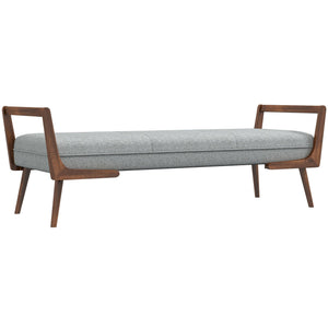 Cora - Mid-Century Modern Gray Bench - Gray by Couch.com