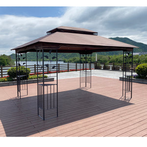 13 x 10 ft Patio Gazebo Tent with Ventilated Double Roof and Mosquito Net