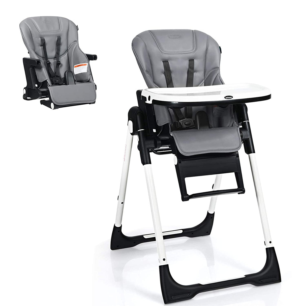 4-in-1 High Chair “Booster Seat with Adjustable Height and Recline-Black