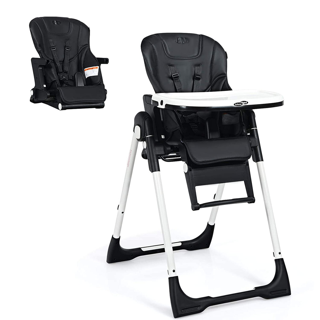 4-in-1 High Chair “Booster Seat with Adjustable Height and Recline-Black