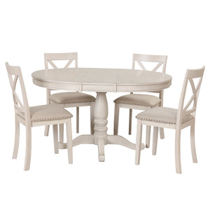 Modern Dining Table Set For 4, Round Table And 4 Kitchen Room Chairs, 5 Piece Kitchen Table Set For Dining Room, Dinette, Breakfast Nook by Couch.com