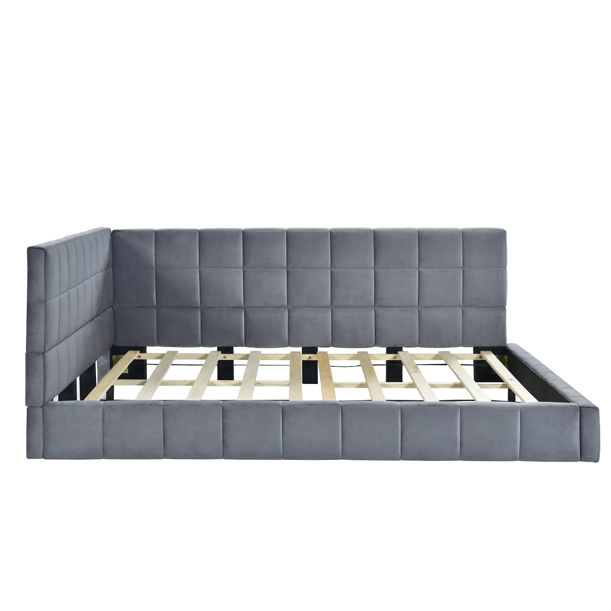 Full Size Upholstered Classic Mid Century Modern Daybed / Sofa Bed Frame, Elegant Design - Gray by Couch.com