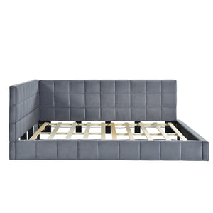 Full Size Upholstered Classic Mid Century Modern Daybed / Sofa Bed Frame, Elegant Design - Gray by Couch.com