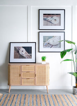 Rope Wall Art With Frame, Wall Decor For Living Room (Set of 3) - White / Black by Couch.com