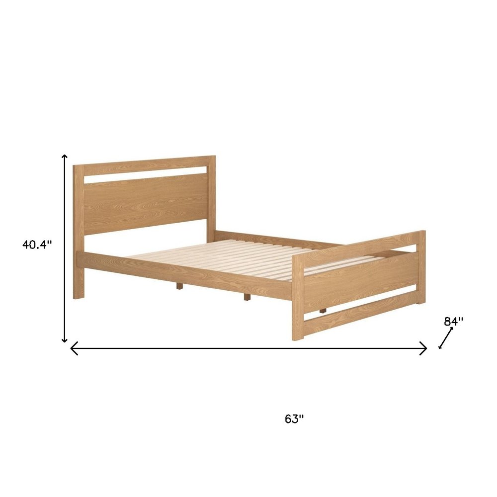 Brown Wood Queen Bed Frame