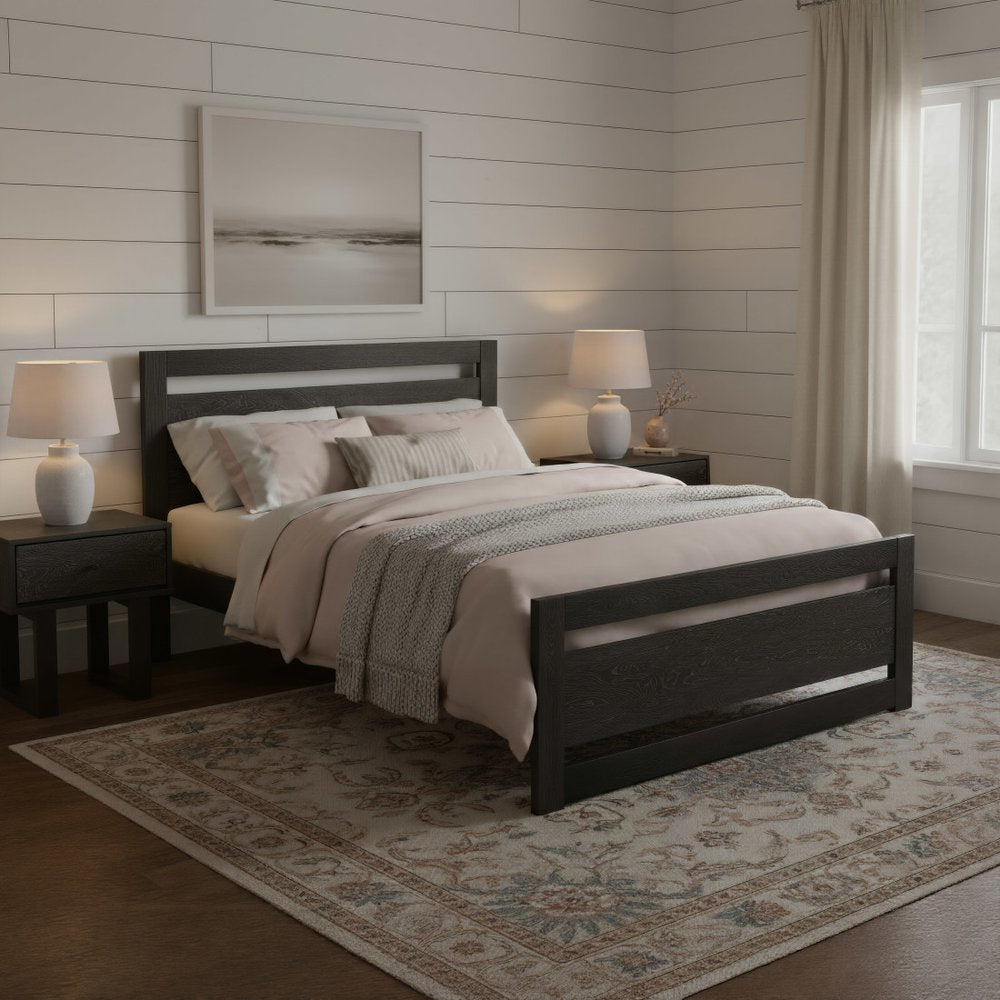 Black Wood Queen Bed Frame
