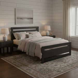 Black Wood Queen Bed Frame