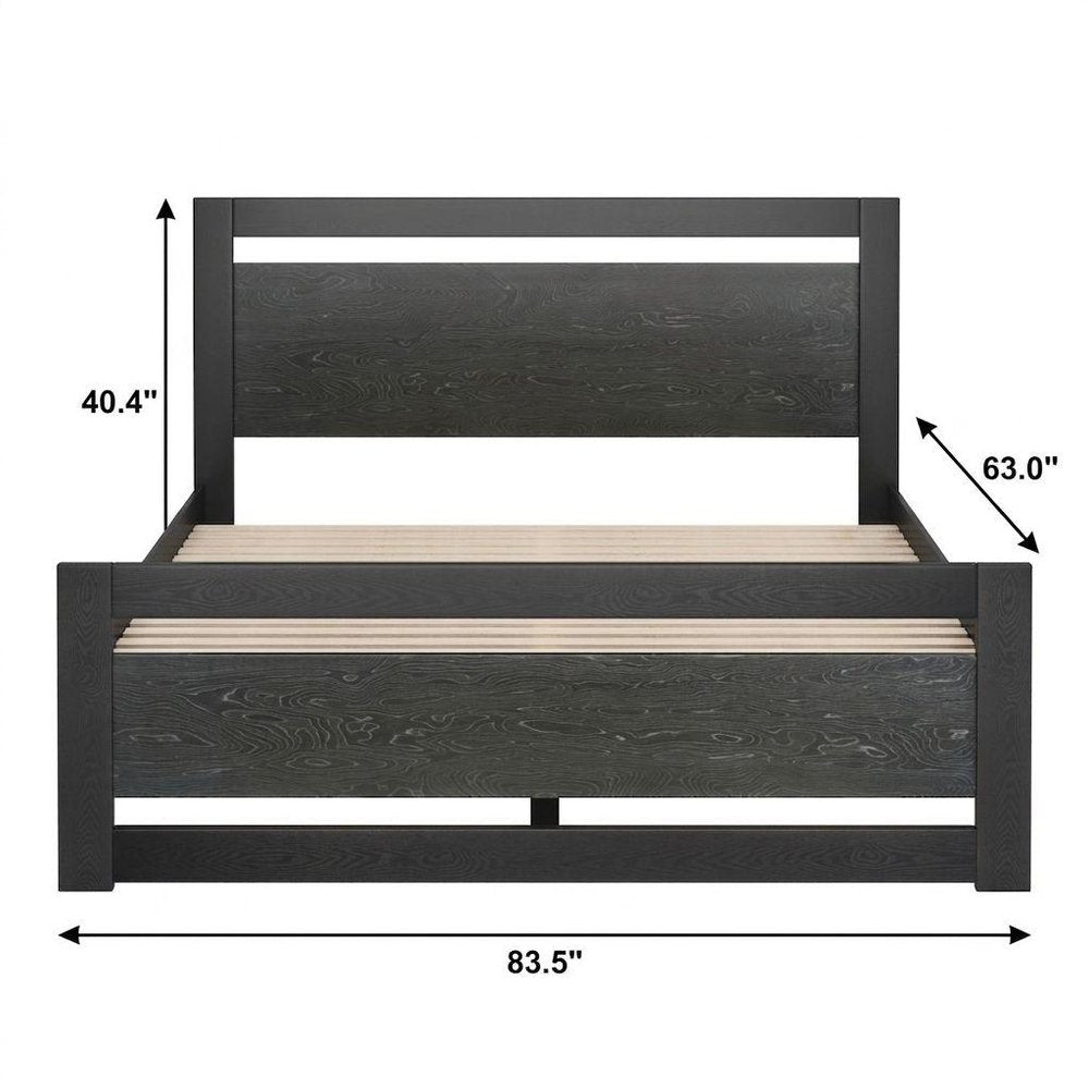Black Wood Queen Bed Frame