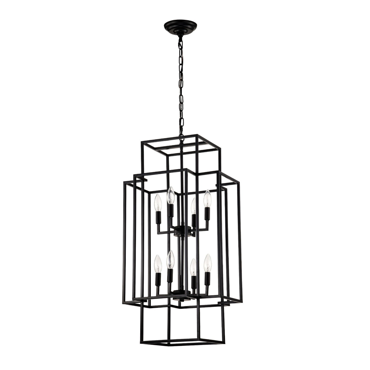 8 Light Lantern Chandelier Lighting, Entryway Chandeliers For High Ceilings, Chandeliers For Dining Room, Foyer, Entry, Staircase, Hallway, Height Adjustable (E12 Bulbs Not Included) by Couch.com