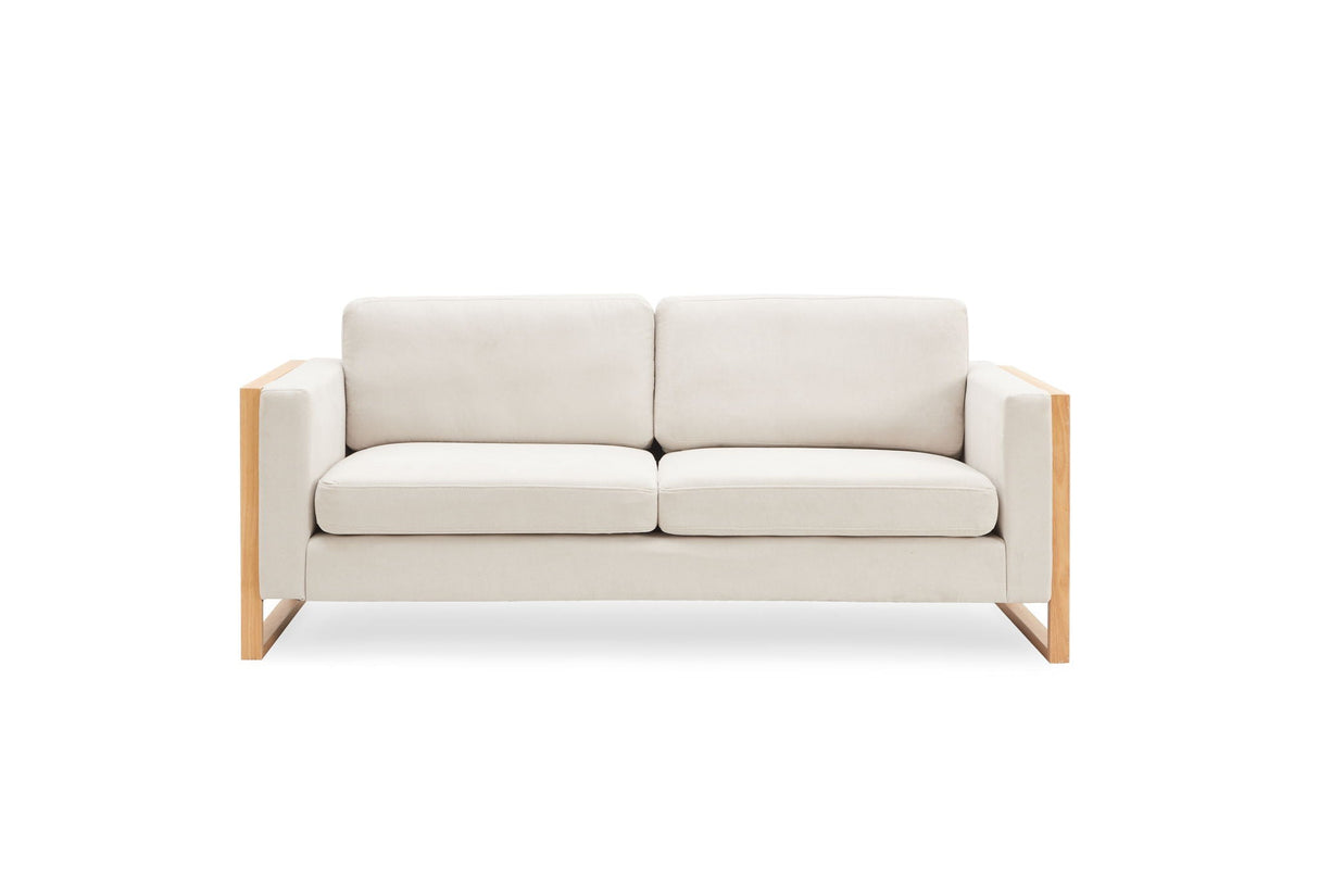 Modern 3-Seater Sofa With Solid Wood Legs