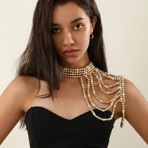 Multi-Layer Tassel Pearl Shoulder Chain