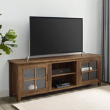 Modern Farmhouse 2 Door Glass Windowpane 70" TV Stand For 80" TVs by Couch.com