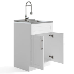 Hennessy - Deluxe Laundry Cabinet With Faucet And Stainless Steel Sink by Couch.com