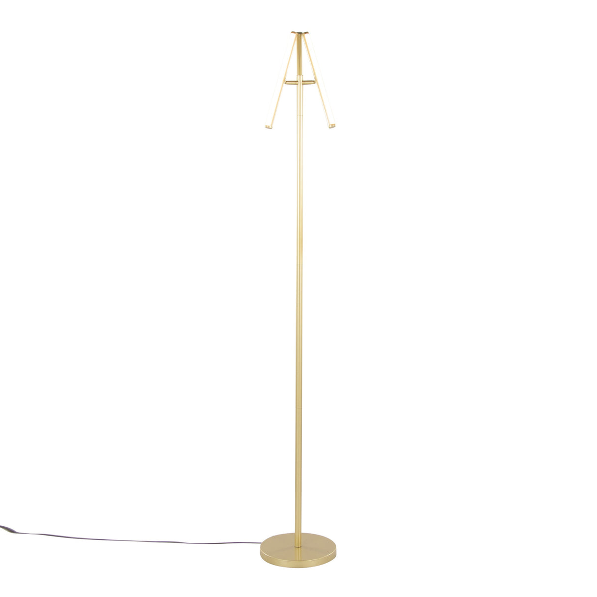 Icicle 65' Modern Swivel Floor Lamp in Gold Metal