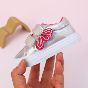 Childrens Mirror Panel Shoes Trendy Sequin Girls Shoes Cute Classic Velcro Designs