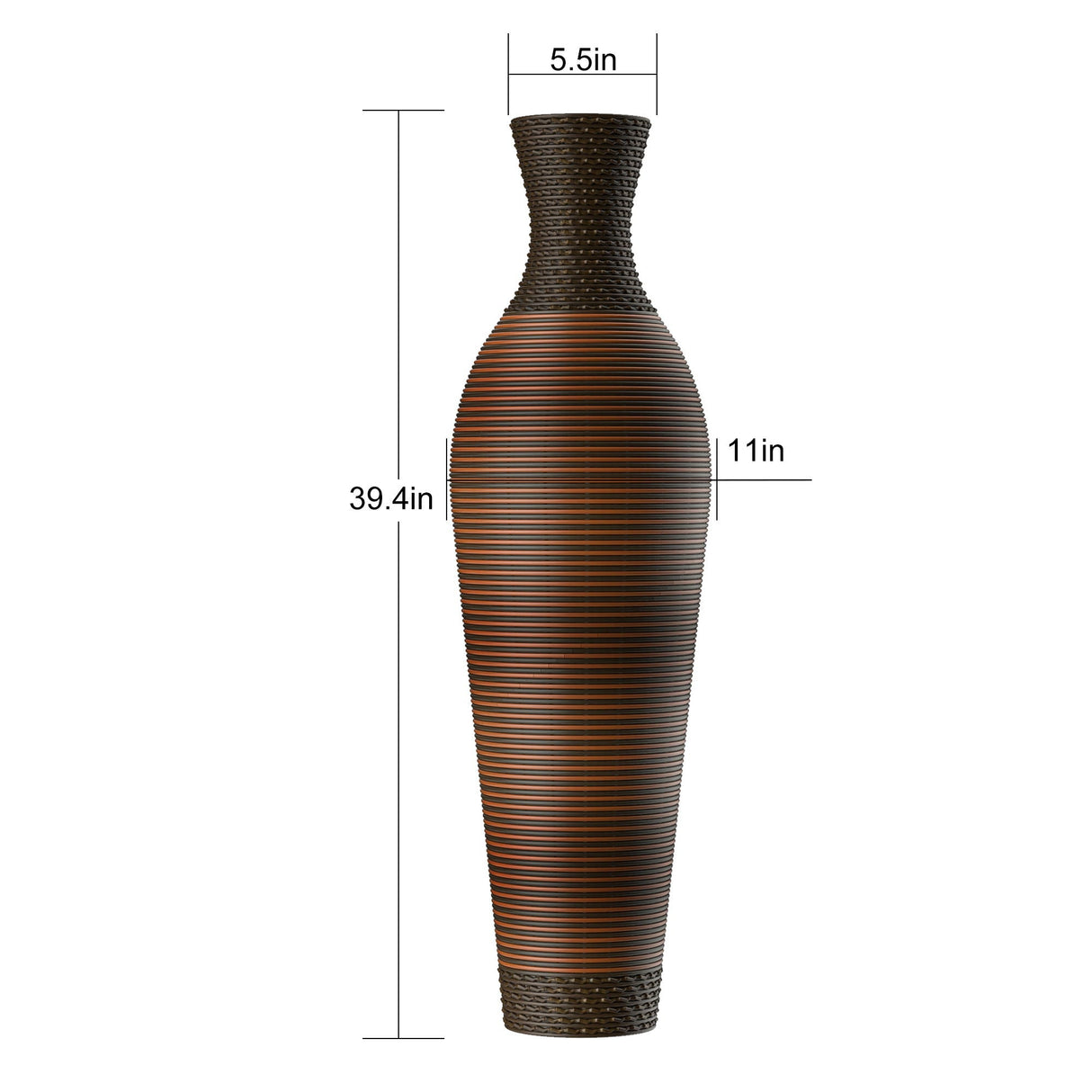 Tall Standing Designer Floor Vases With Elegant 2 Tone Finishes For Decorating by Couch.com