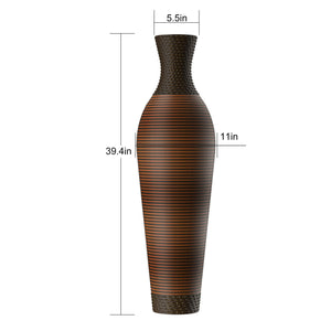 Tall Standing Designer Floor Vases With Elegant 2 Tone Finishes For Decorating by Couch.com